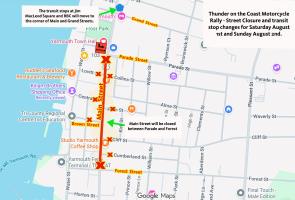 Main Street Closure & Transit Stop Changes August 1-2 